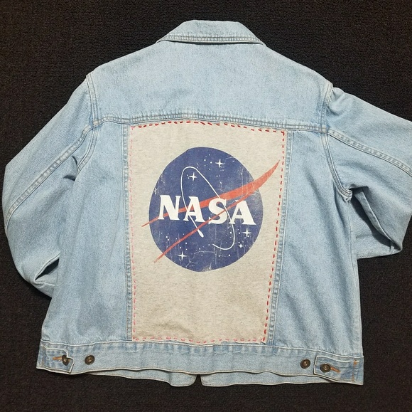 Distressed Denim Jacket Handsewn Nasa 